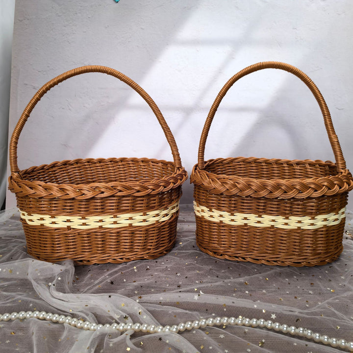 Women elegant handwoven shopping basket Bowlift