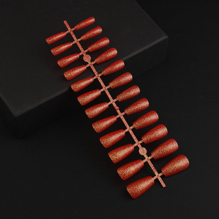Artificial Nail Set with Elegant Glitter Effect Bowlift