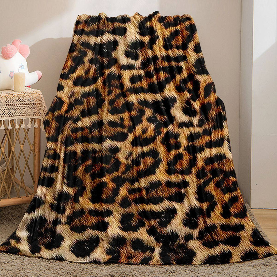 Plush Leopard Print Throw Blanket
