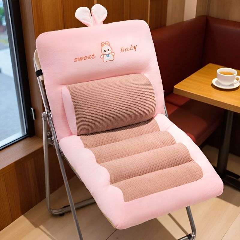Plush seat cushion with ergonomic back support Bowlift