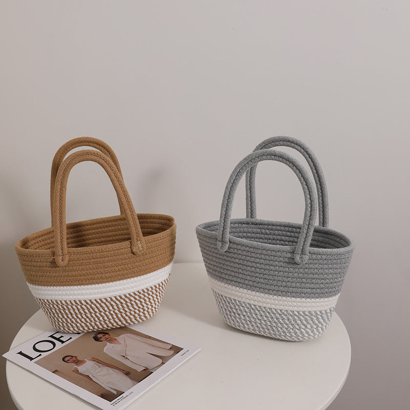 Handmade basket bag with modern accents Bowlift