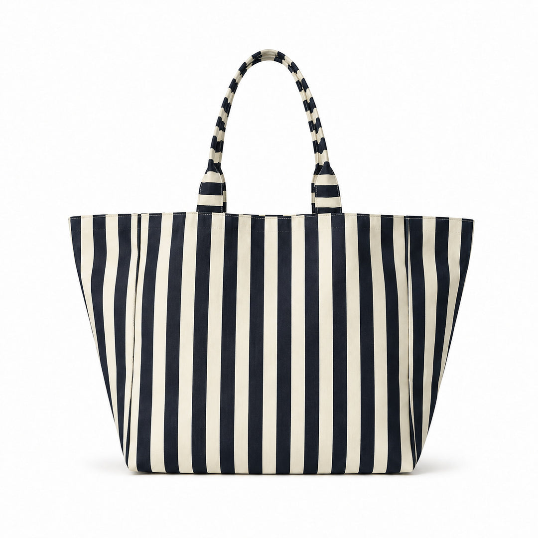 Beach bag with width, water-repellent stripes Bowlift