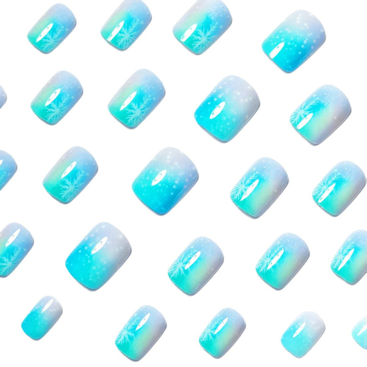 Wintry Artistic Nails with Shimmering Snowflake Design Bowlift