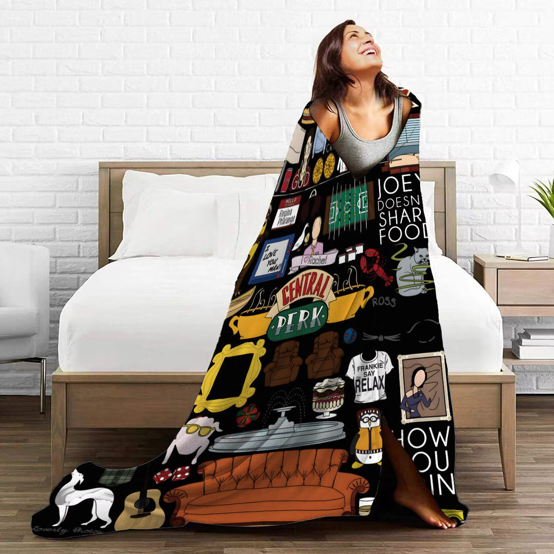 Cozy Character-Themed Fleece Throw Blanket
