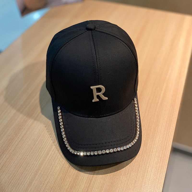 Women's Studded Rhinestone Baseball Cap Bowlift