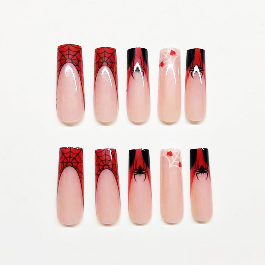 Artistic Spider Web Acrylic Nail Enhancements Bowlift