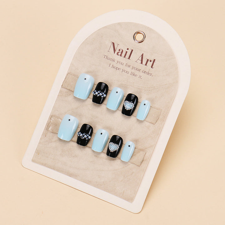 Elegant Long Press-On Nails Set with Artistic Tips Bowlift
