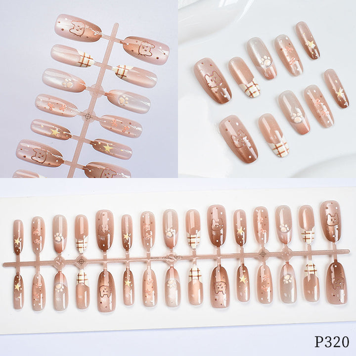 Artistic Decorative Press-On Nail Set Bowlift