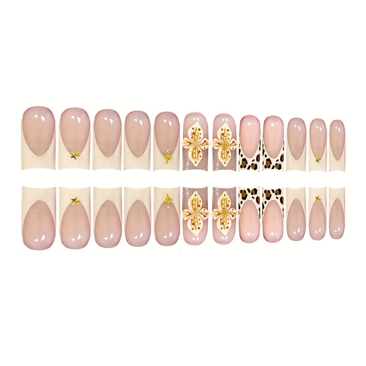Decorative 3D Floral Press-On Nail Art Bowlift