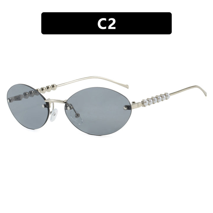 Women's stylish oval sunglasses with elegant embellishments Bowlift