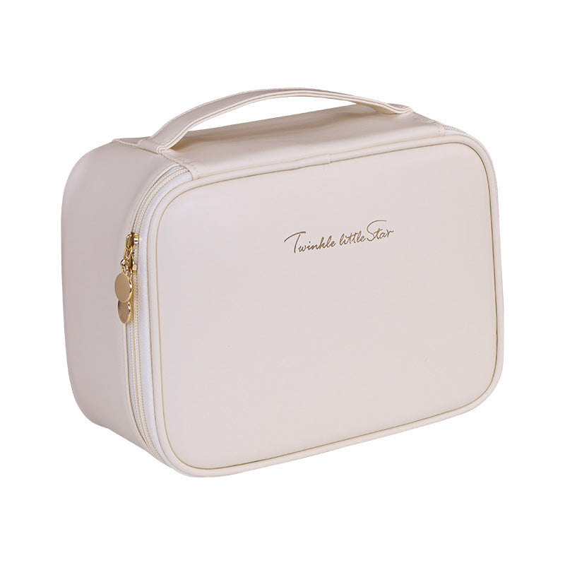 Cosmetic Organizer with Transparent Viewing Window and Practical Compartment System Bowlift