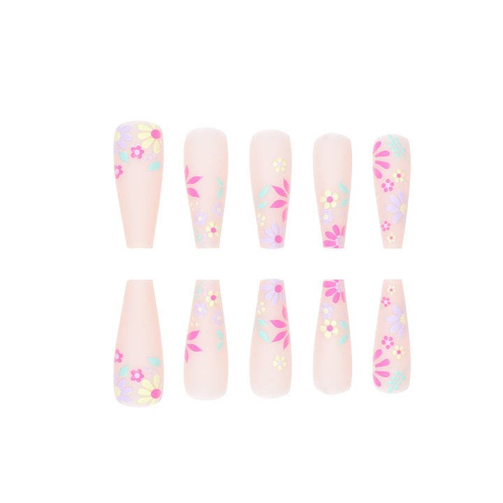 Decorative Floral Press-On Nail Art Bowlift
