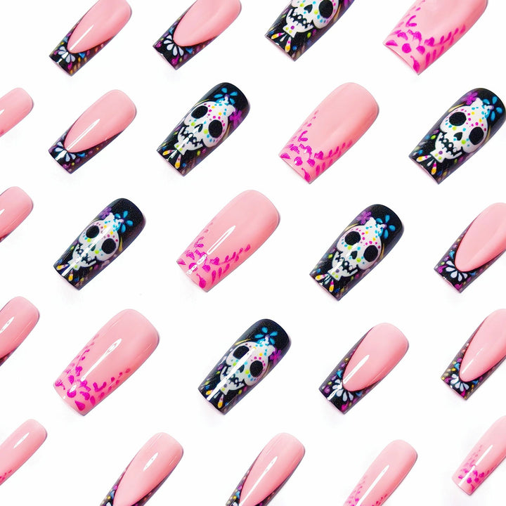 Creative nail art with detail-loving skull design Bowlift