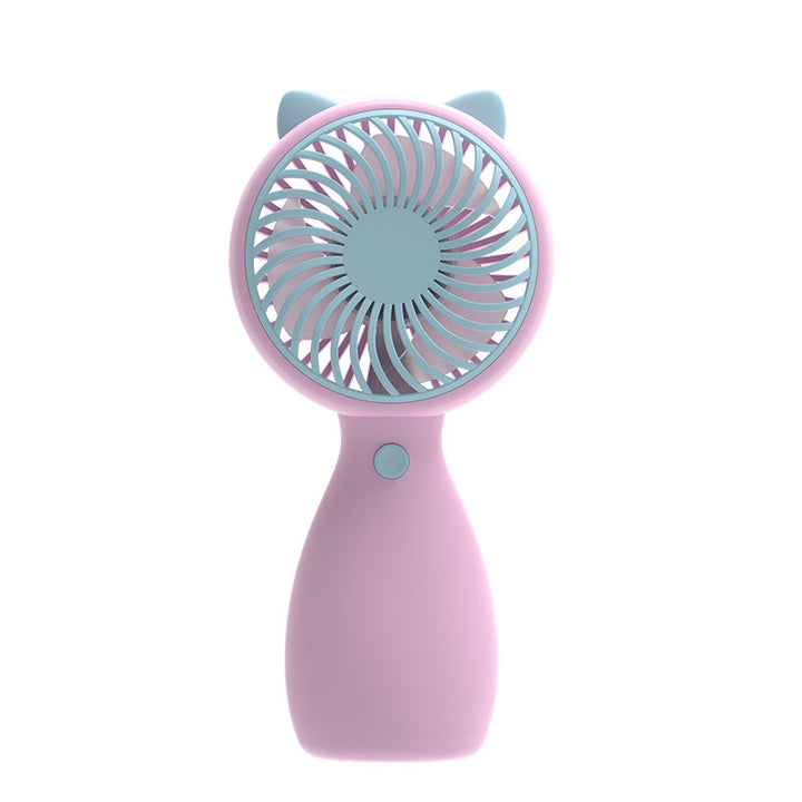 Unisex Portable Kids Hand Fan with Cute Cat Design Bowlift