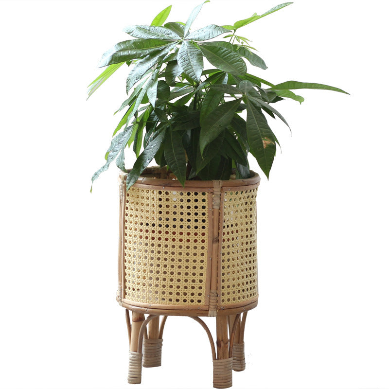 Stylish plant stand made of rattan Bowlift