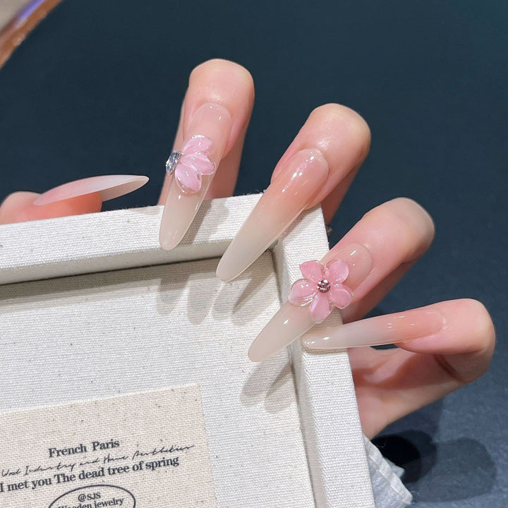 Floral-Design Press-On Nail Extensions Bowlift