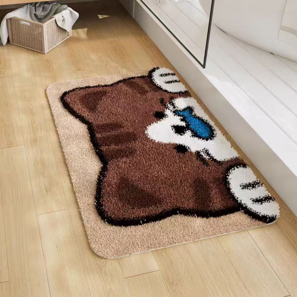 Cute Bear-Shaped Plush Bath Mat