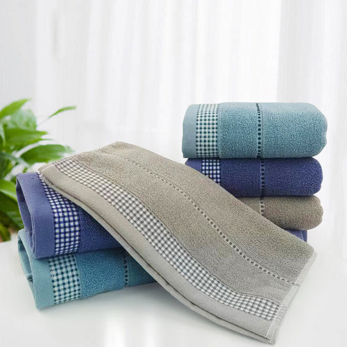Terry Bath Towel with Fine Check Border Bowlift