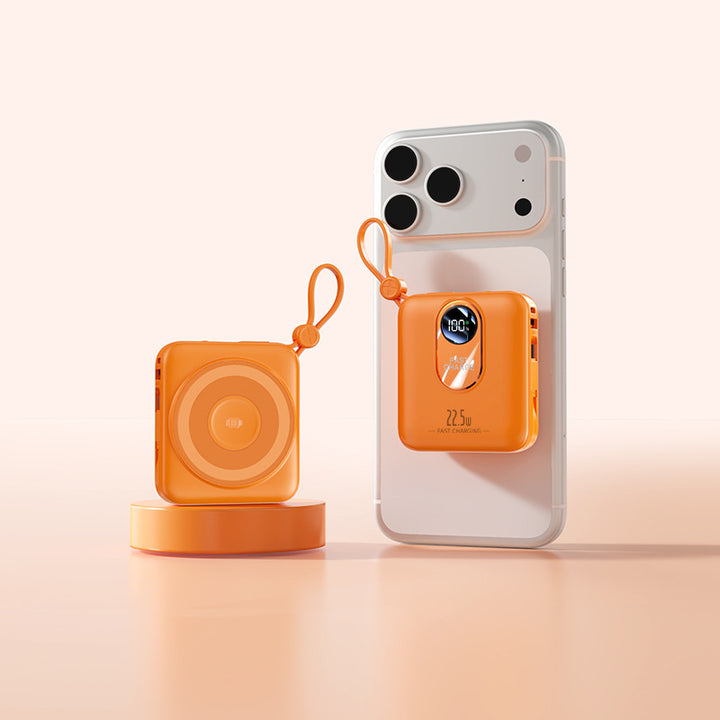 Portable Mini Powerbank with Fast Induction Charging Function and Smart LED Display Bowlift