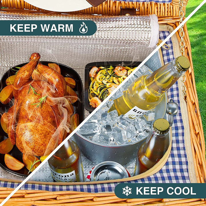 Ladies high-quality picnic basket with classic design Bowlift