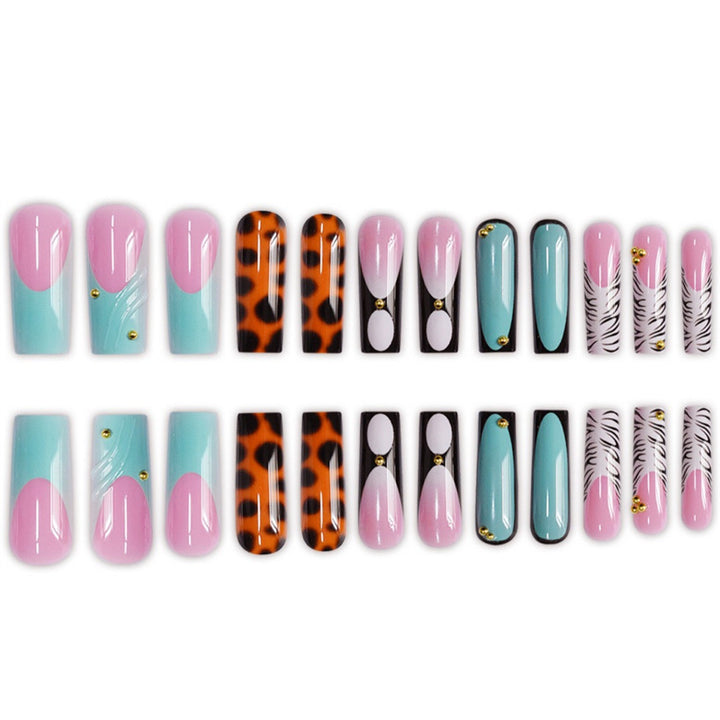 Artistic Press-On Nail Set Bowlift