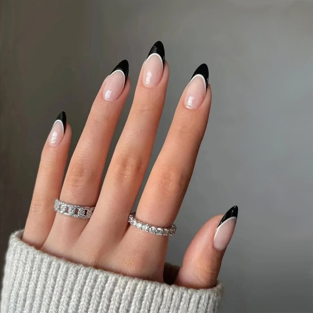 Elegant Stiletto French Tip Press-On Nails Bowlift