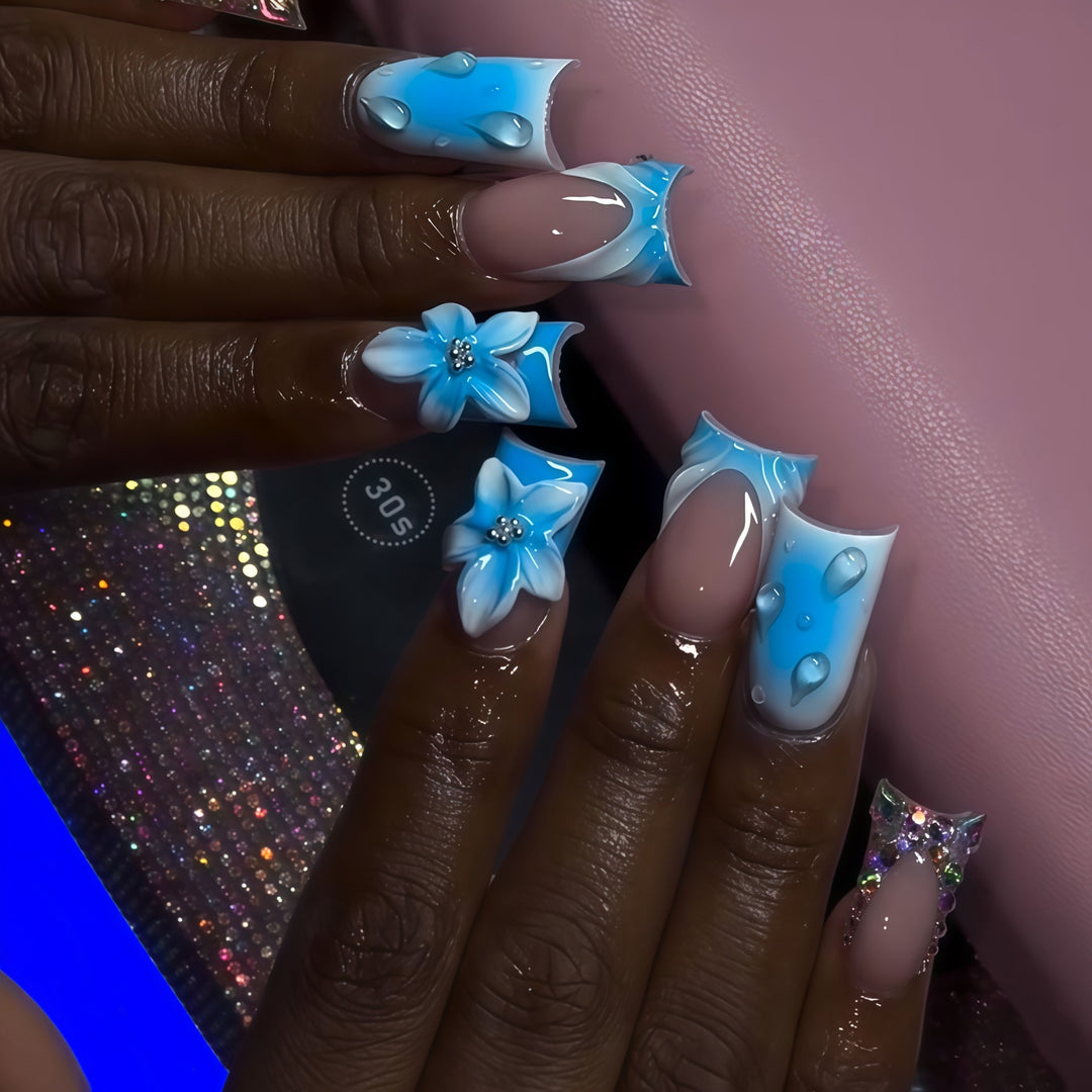 Artistic Long Press-On Nail Extensions Bowlift