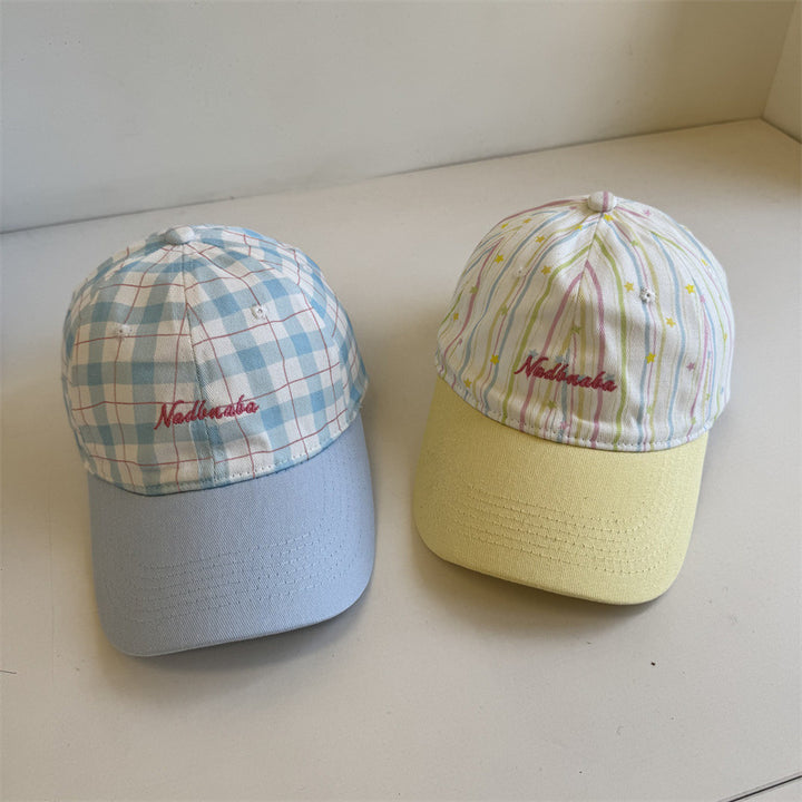 Women's Adjustable Plaid Baseball Cap Bowlift