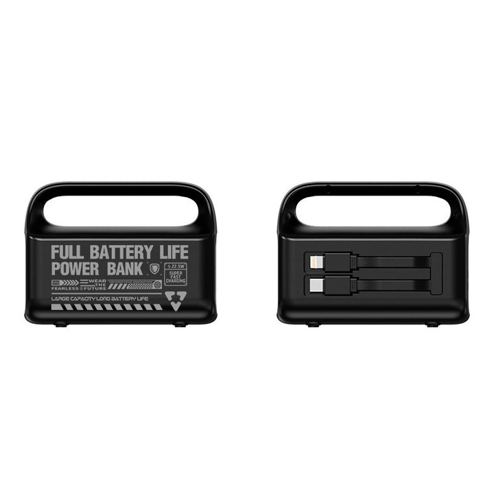 Portable power bank with integrated cable and ergonomic design Bowlift