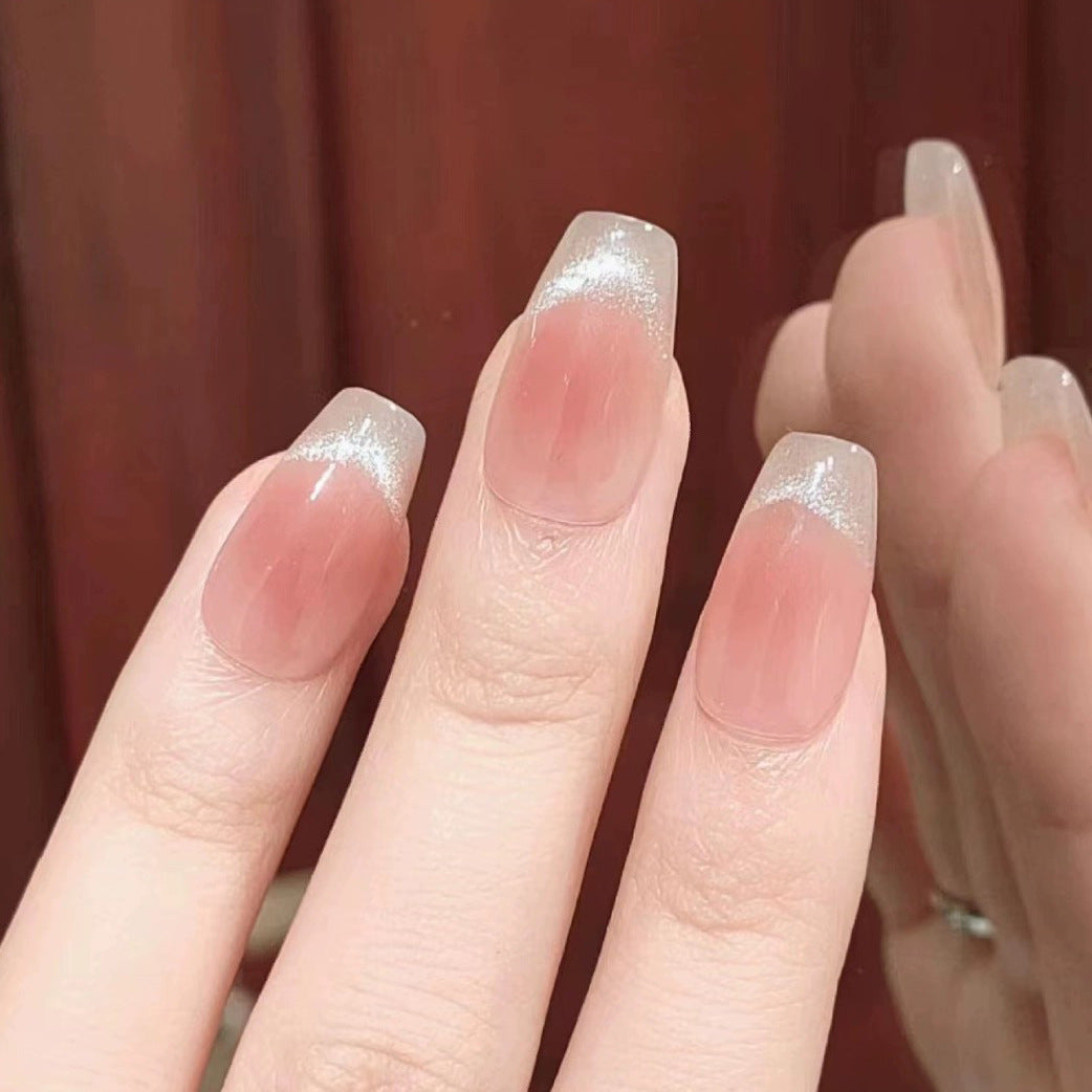 Nail set with elegant French design and sparkling accents Bowlift