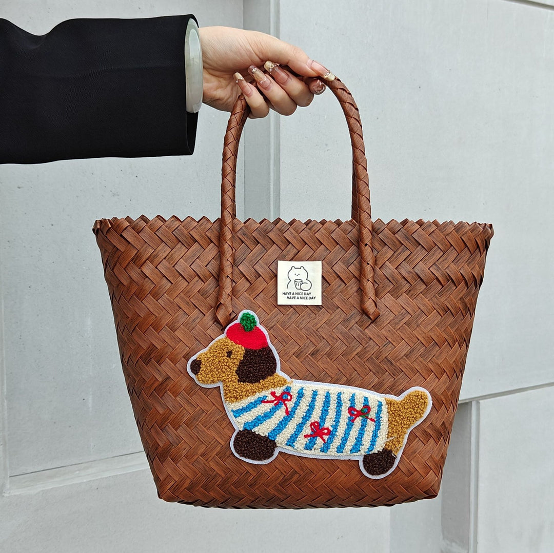 Handcrafted Basket Bag Made of High-Quality Material Bowlift