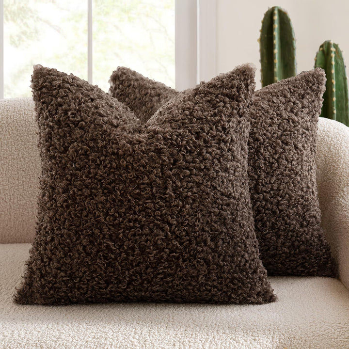 Luxury Curly Faux Shearling Decorative Throw Pillow Cover Bowlift