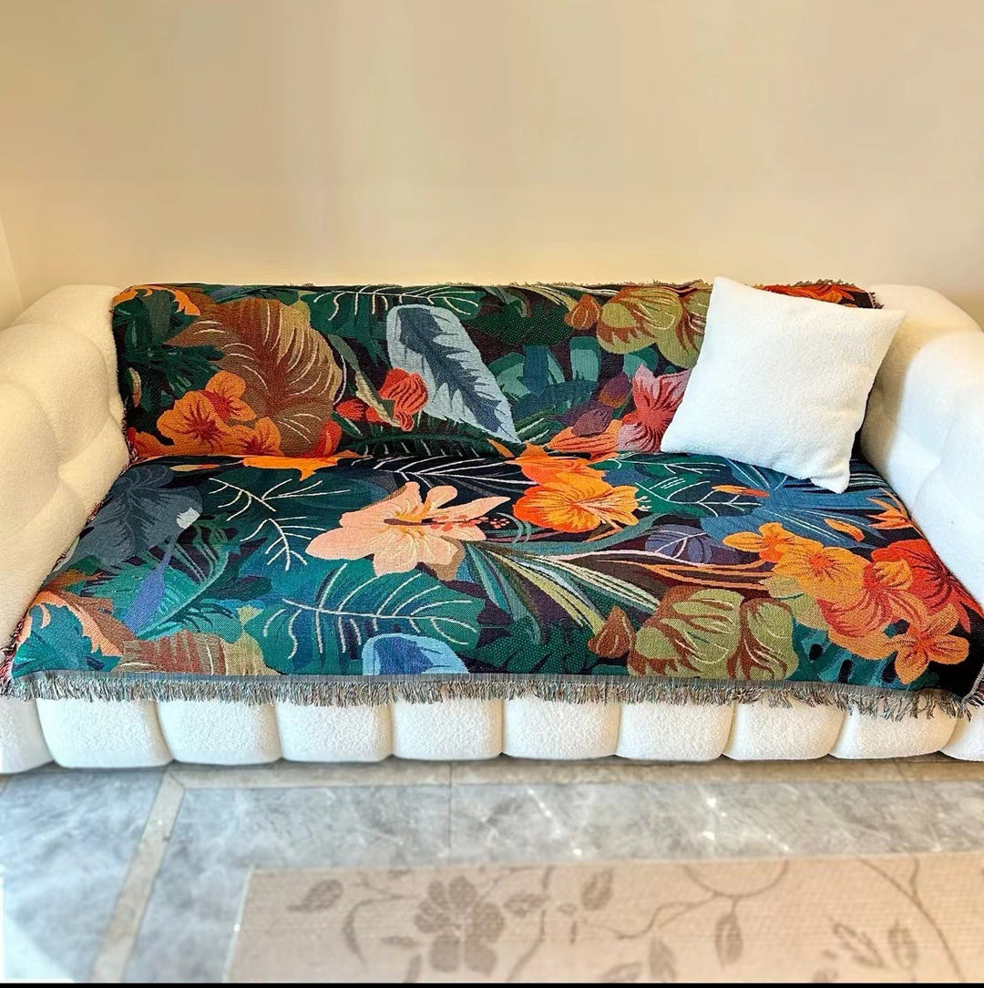 Floral Sofa Throw Blanket
