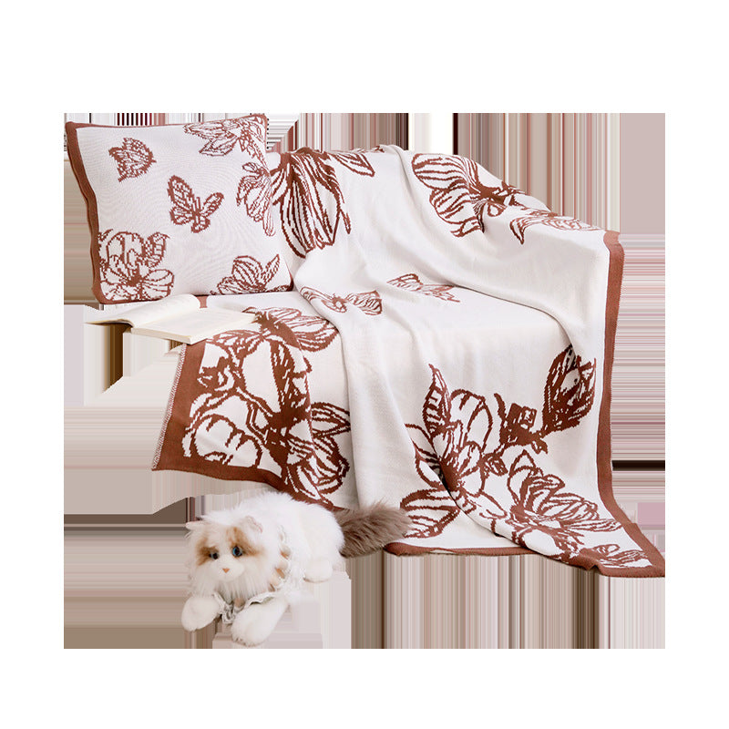 Women's Decorative Throw Blanket with Floral Design Bowlift