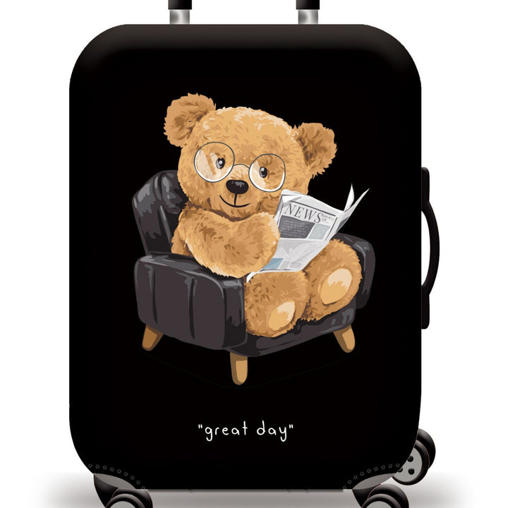Unisex nan Kids Trolley Suitcase with cute teddy bear design, hard shell, telescopic handle and four swivel wheels Bowlift