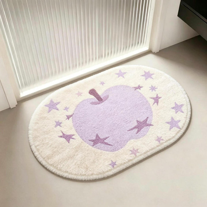Playful Apple-Themed Plush Area Rug