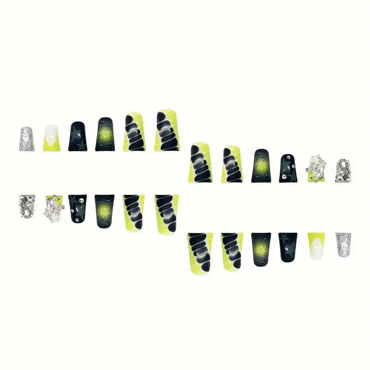 Creative Star-Embellished Press-On Nail Art Bowlift