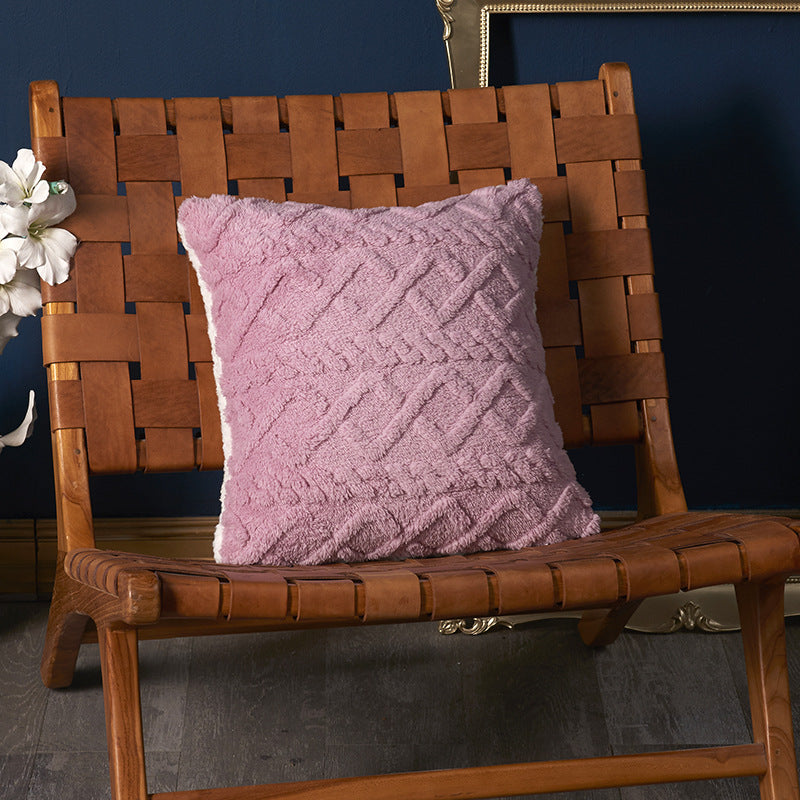 Decorative Fuzzy Textured Throw Pillow