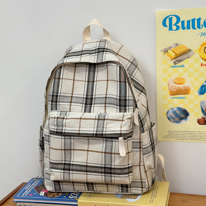 Plaid Patterned Casual Backpack Bowlift