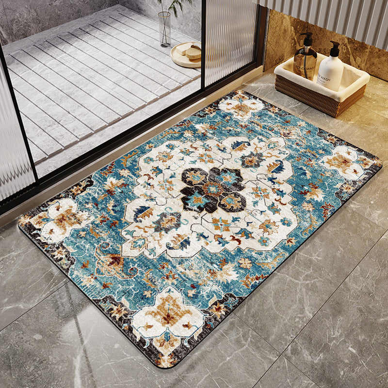 Floral Print Bath Mat Bowlift