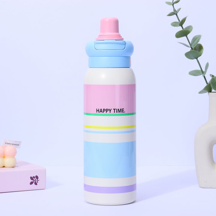 Women's thermo water bottle with non-slip grip and unique design Bowlift