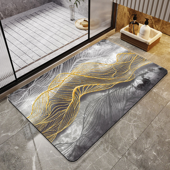 Floral Print Bath Mat Bowlift