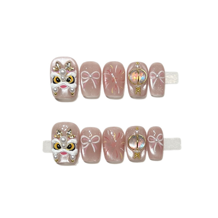 Artistic Themed Press-On Nail Set Bowlift