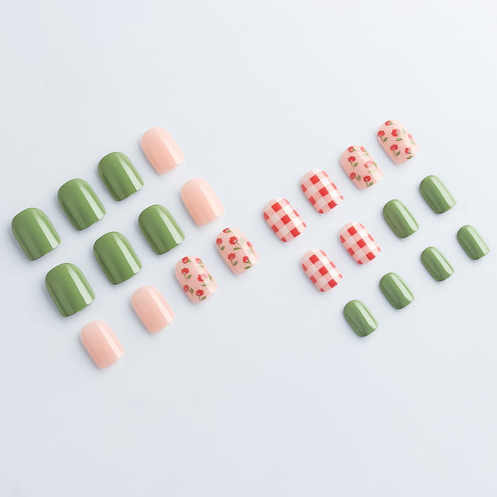 Creative Floral Design Press-On Nail Art Bowlift