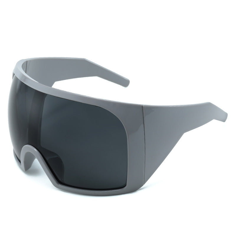 Oversized Shield Sunglasses with Enhanced UV Protection Bowlift
