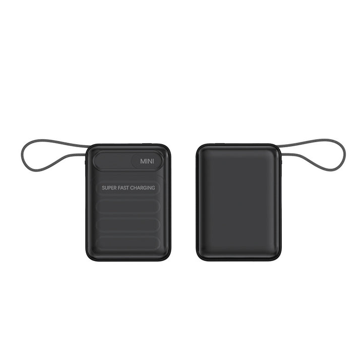 Portable power bank with integrated fast charging cables and digital charging status indicator Bowlift
