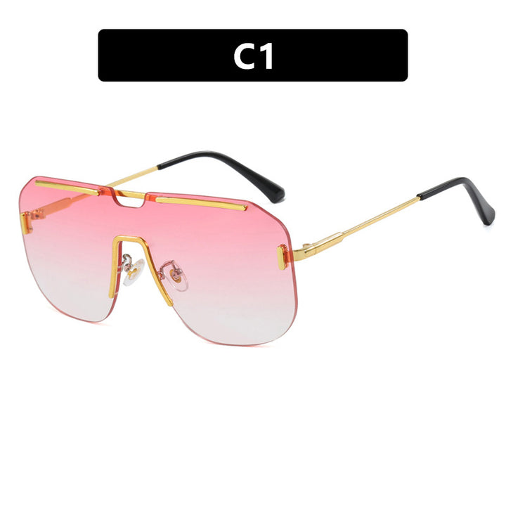 Women's geometric sunglasses with stylish metal frame and UV protection Bowlift