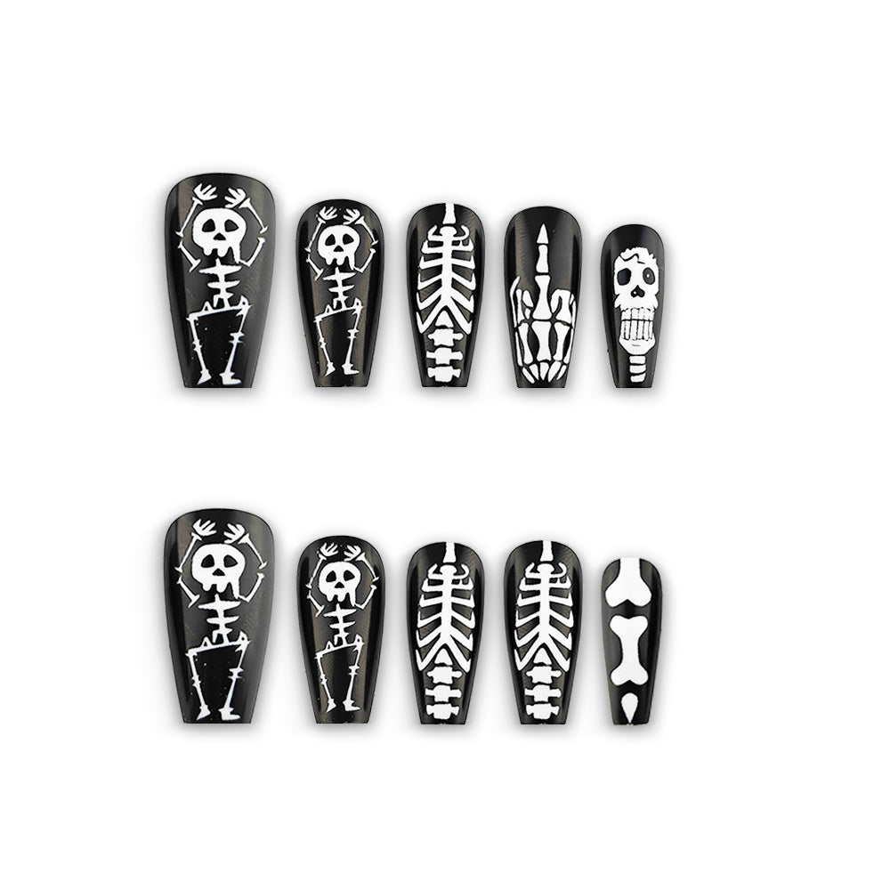 Art Nail Set with Skeleton Designs Bowlift