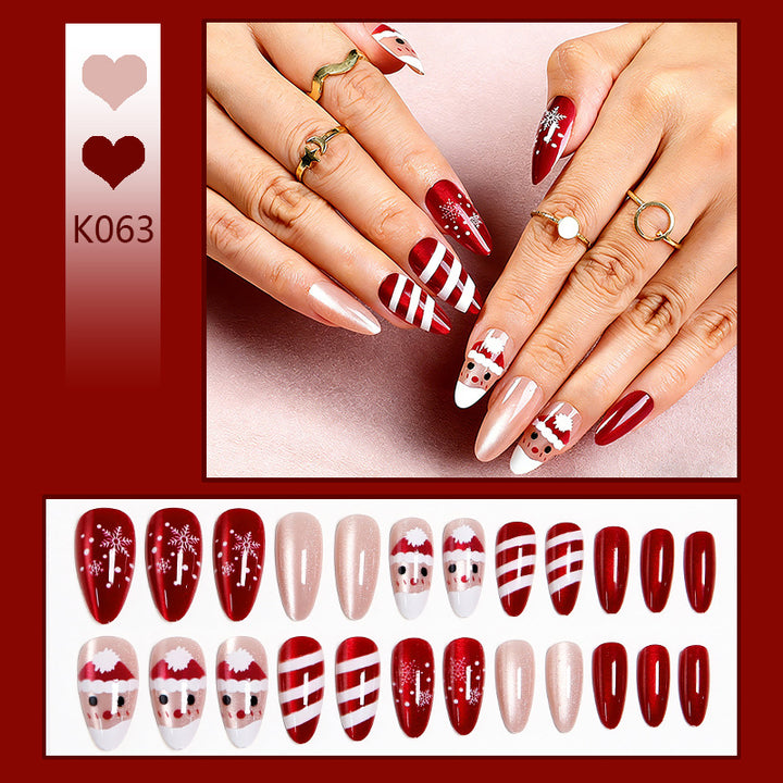 Artificial nail set with festive Christmas designs Bowlift