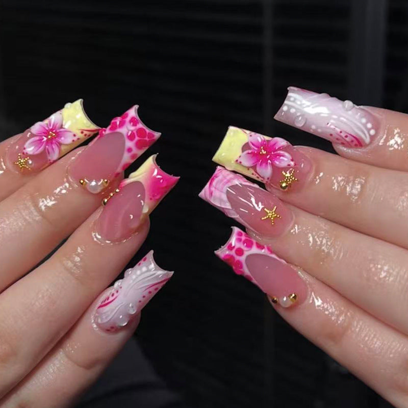 Floral Design Press-On Nail Tips Bowlift